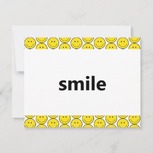 smile typography yellow note card