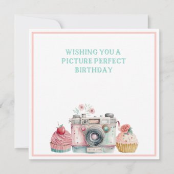 Smile | Vintage Camera Birthday Photo Card | Zazzle