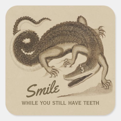 Smile while you still have teeth CC0890 Crocodile Square Sticker
