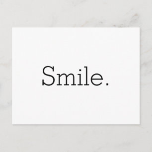 Smile white postcard