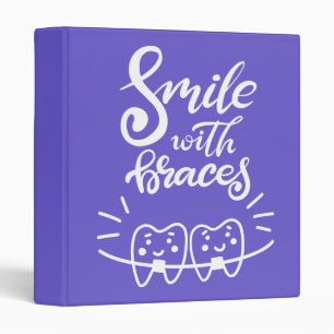 Smile With Braces Smiling Teeth 3 Ring Binder