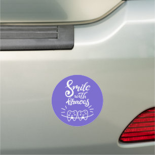 Smile With Braces Smiling Teeth Car Magnet