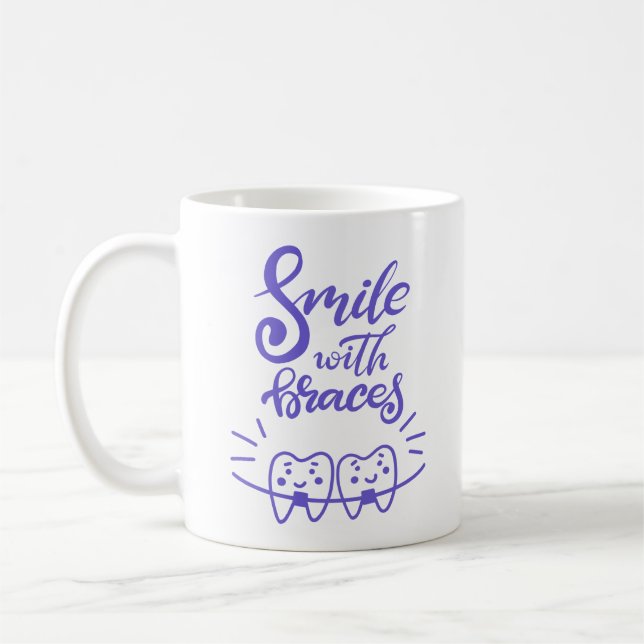 Smile With Braces | Smiling Teeth Coffee Mug (Left)