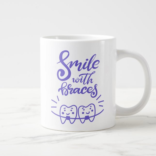 Smile With Braces | Smiling Teeth Giant Coffee Mug (Right)
