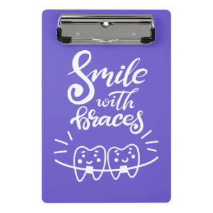 Smile With Braces Smiling Teeth Mini Clipboard