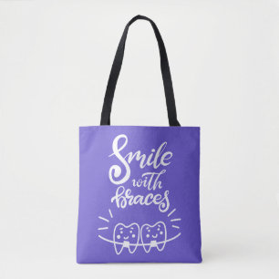 Smile With Braces   Smiling Teeth Tote Bag