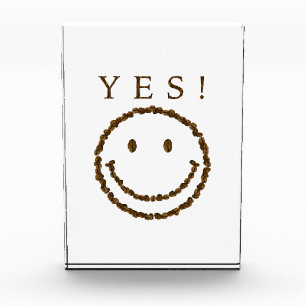Smile with Coffee Beans Acrylic Award