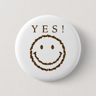 Smile with Coffee Beans Button