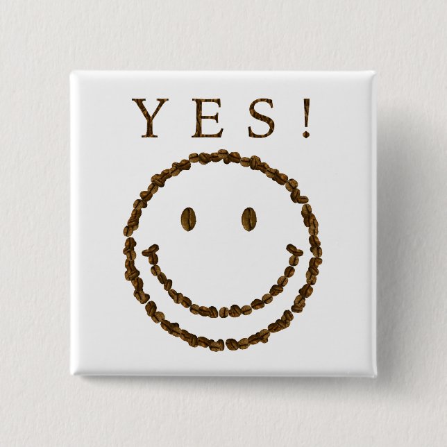 Smile with Coffee Beans Button (Front)