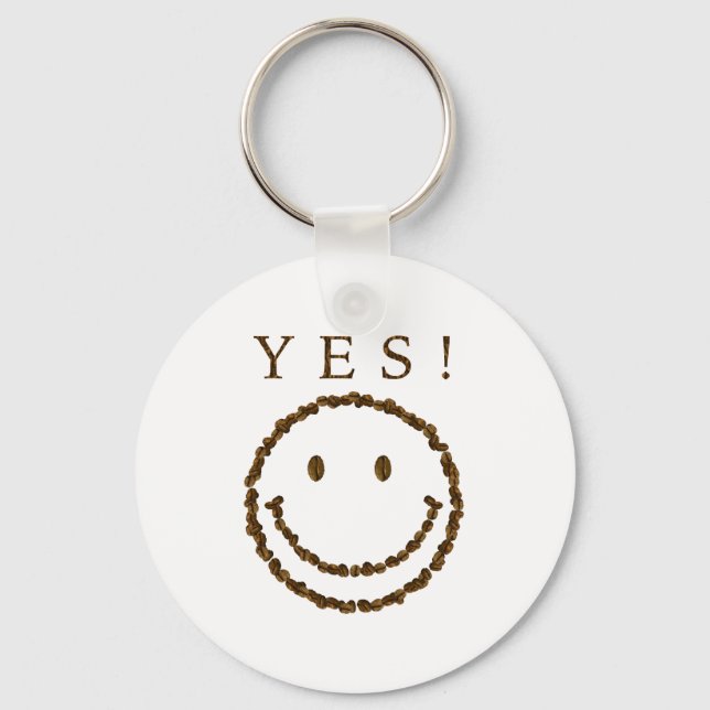 Smile with Coffee Beans Keychain (Front)