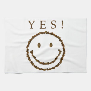 Smile with Coffee Beans Kitchen Towel