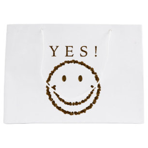 Smile with Coffee Beans Large Gift Bag