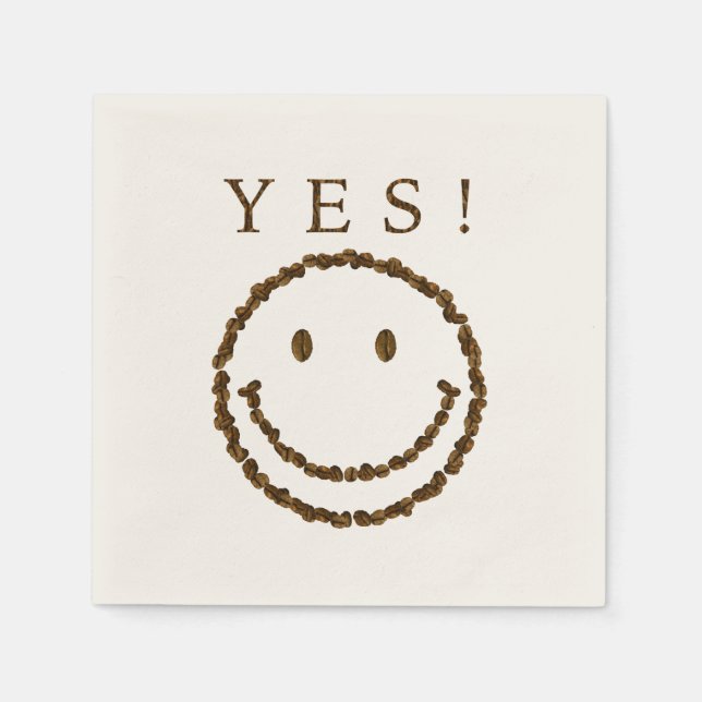 Smile with Coffee Beans Napkins (Front)