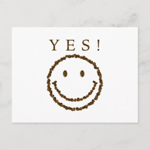 Smile with Coffee Beans Postcard