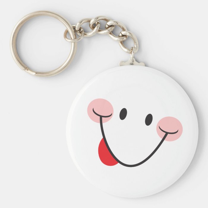 Smile with sticky out tongue keychain