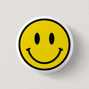 Smile Yellow Red Black White Happy Face Emoji Button