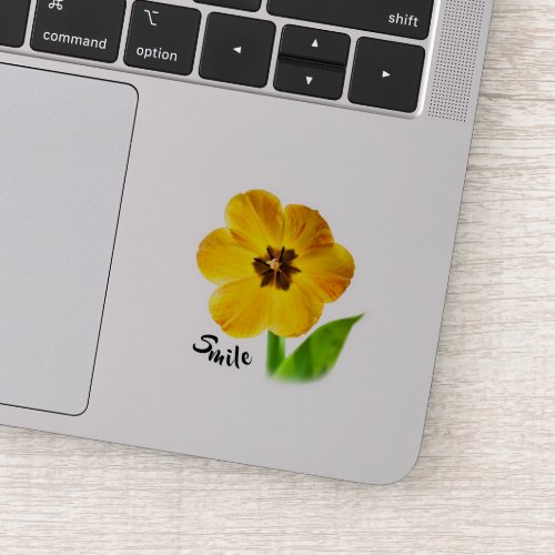 Smile _ Yellow Spring Tulip _  Cute Floral Photo Sticker