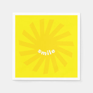 Smile yellow sun bright happy fun modern cheerful napkins