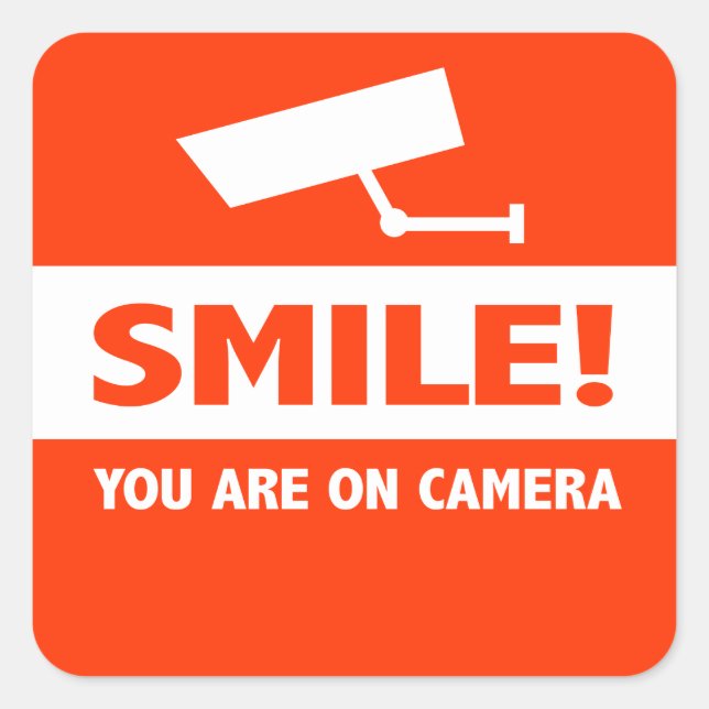 Smile You Are On Camera Square Sticker (Front)
