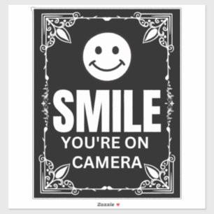 Smile You’re on Camera Sign, Video Surveillance Sticker
