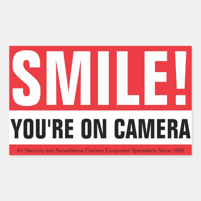 Smile, Your On Camera! Rectangular Sticker (Front)