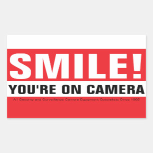 Smile, Your On Camera! Rectangular Sticker