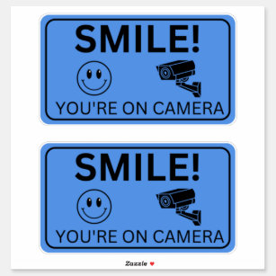  Smile Your On Camera Signs, Video Surveillance Sticker