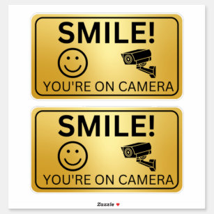  Smile Your On Camera Signs, Video Surveillance Sticker