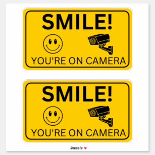 Smile Your On Camera Signs, Video Surveillance Sticker