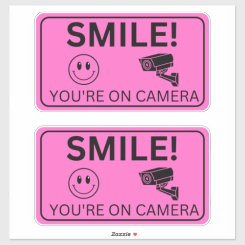 Smile Your On Camera Signs Video Surveillance Sticker