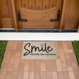 Smile You're On A Camera Fiber Doormat