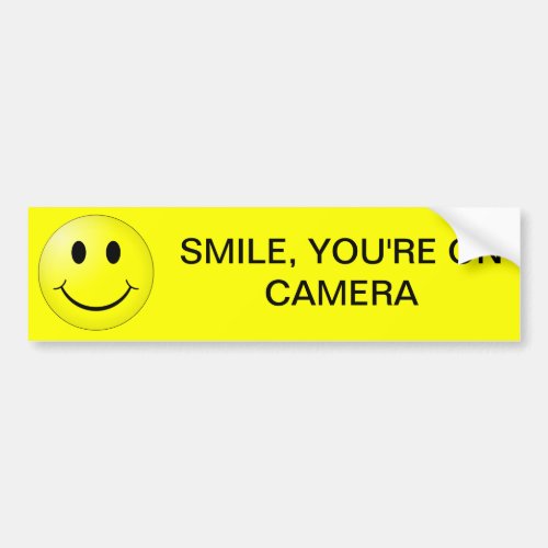 SMILE YOURE ON CAMERA BUMPER STICKER