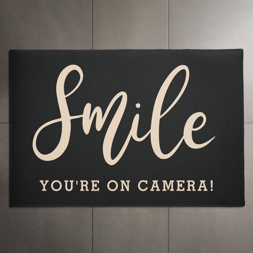 Smile youre on camera door camera surveillance doormat