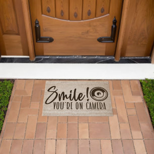 Smile You're On Camera Fiber Doormat