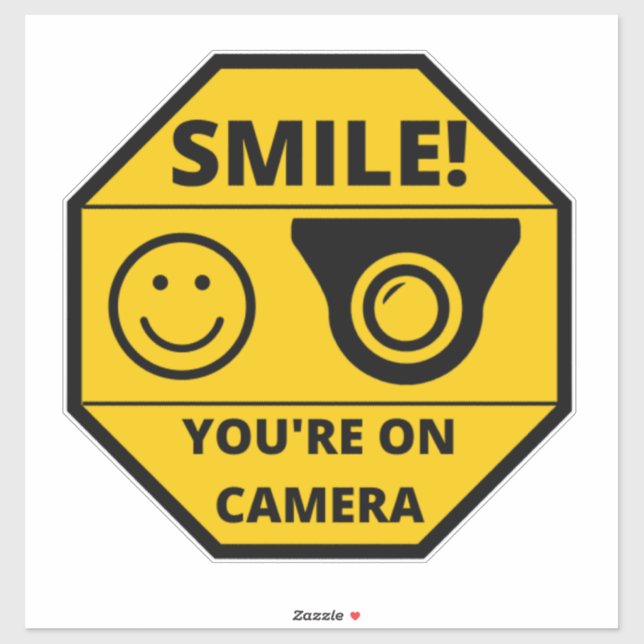 Smile You're On Camera Sign Sticker (Sheet)