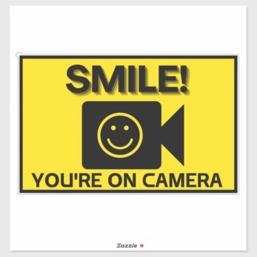 Smile Youre On Camera Sign Video Surveillance  S Sticker