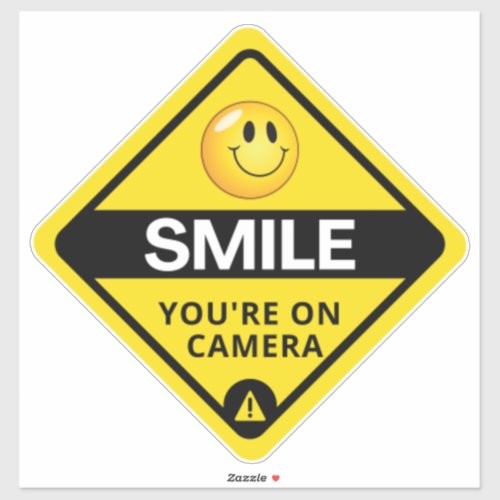 Smile Youre On Camera Sign Video Surveillance  S Sticker