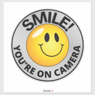 Smile You're On Camera Sign, Video Surveillance  S Sticker