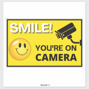 Smile You're On Camera Sign, Video Surveillance S Sticker