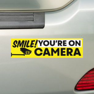 Smile You're On Surveillance Security Camera Bumper Sticker