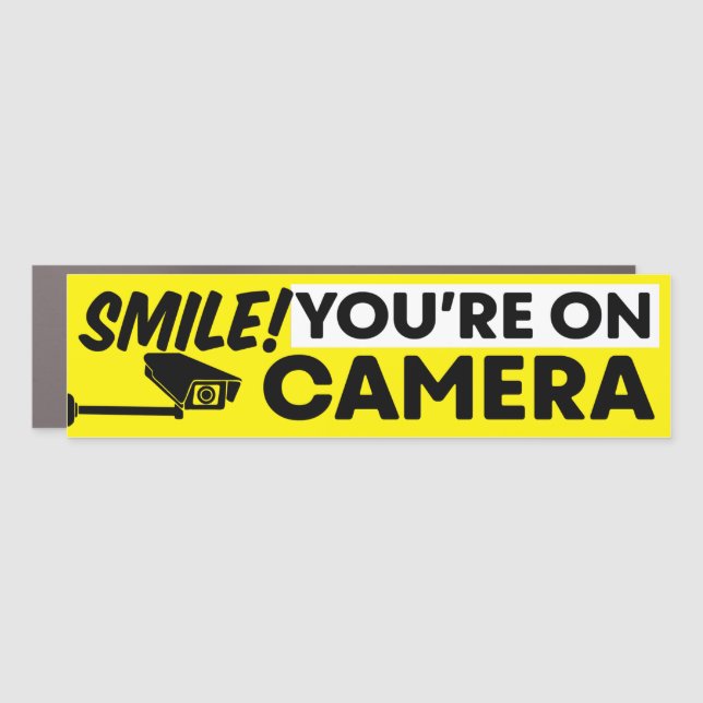 Smile You're On Surveillance Security Camera Car Magnet (Front)