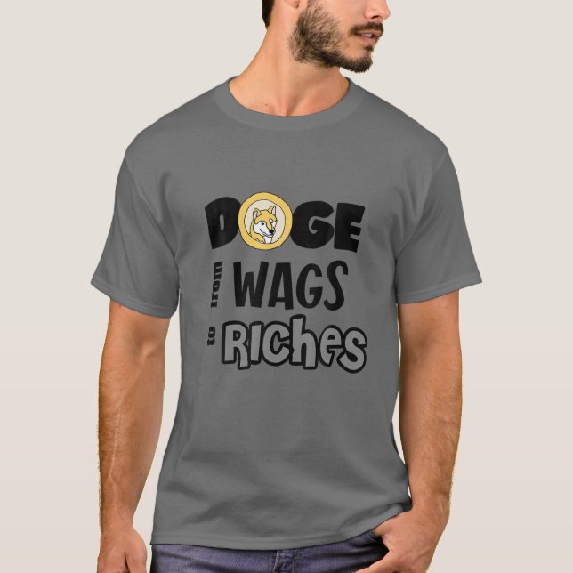 Smilecryptos Funny Dogecoin Dog Riches Cryptocurre T-Shirt (Front)