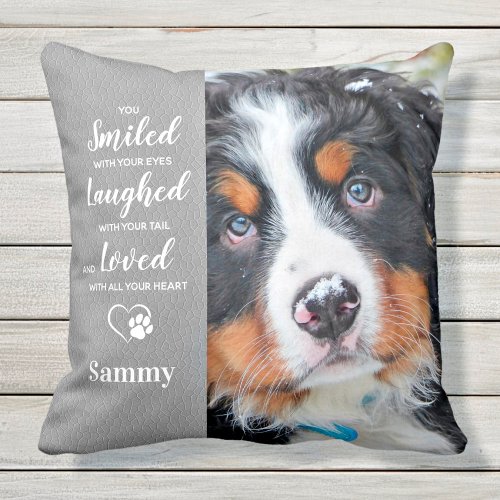 Smiled Laughed Love Memory Quote _ Pet Memorial Throw Pillow