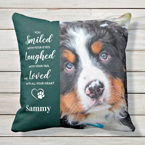 Smiled Laughed Love Memory Quote _ Pet Memorial Throw Pillow