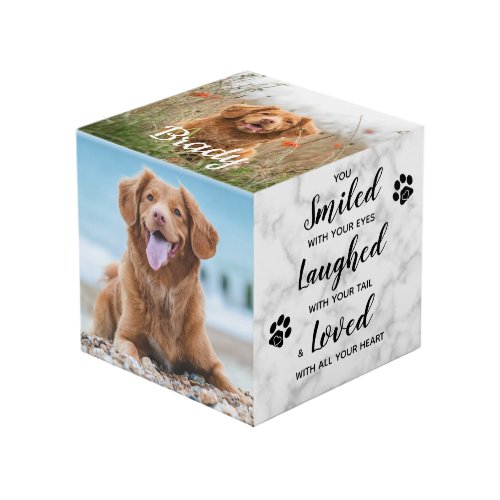 Smiled Laughed Love Remembrance Pet Memorial Photo Cube
