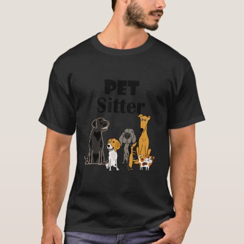 Smilehdtees Funny Pet Sitter Dog And Cat Cartoon H T_Shirt