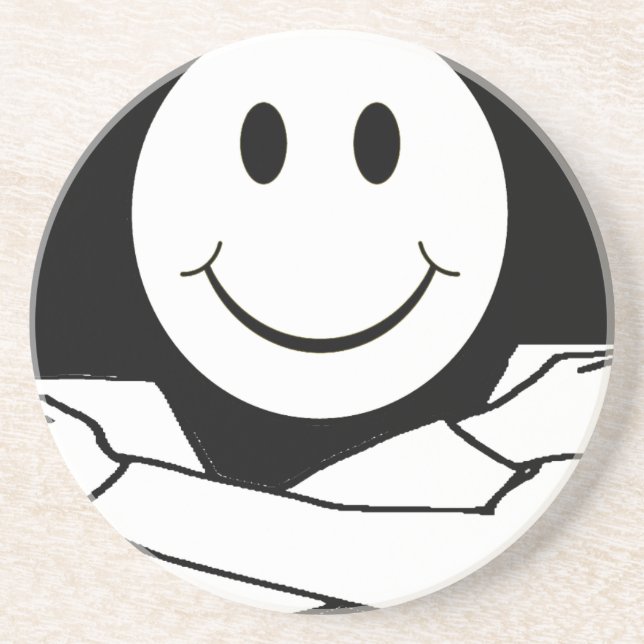 Smiles and Hugs Sandstone Coaster (Front)