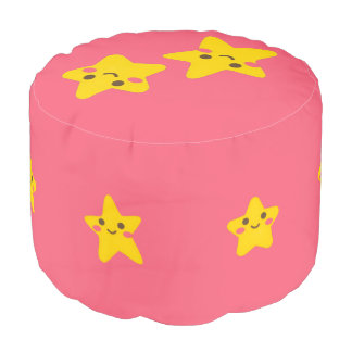 Smiles and Stars Round Pouf