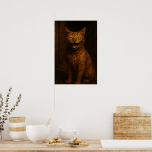 Smiles Are Free: Grinning Alleyway Cat Poster
