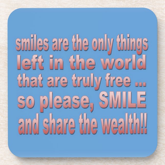 Smiles  beverage coaster (Front)